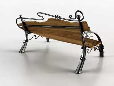 Bench saxophone Low-poly 3D model