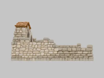 Medieval Fieldstone Wall Texture Low-poly 3D model