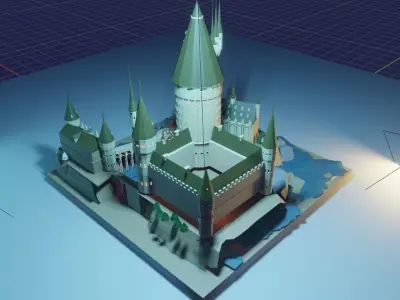 HOGWARTS SCHOOL OF WITCHCRAFT AND WIZARDRY Low-poly 3D model