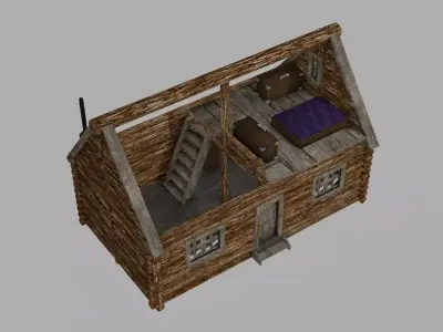 Rough Wood House in the Forest 3D model