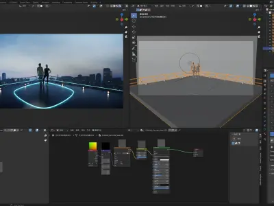 rooftop two people 3D model