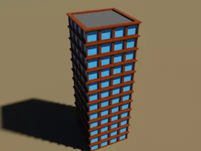 voxel city building 3D model