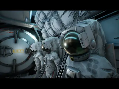 Orbital Space Station Kit - UE Low-poly 3D model