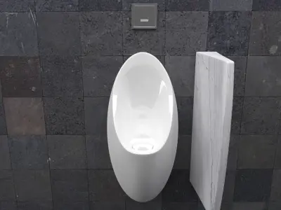 Urinal 1 with marble top 3D model