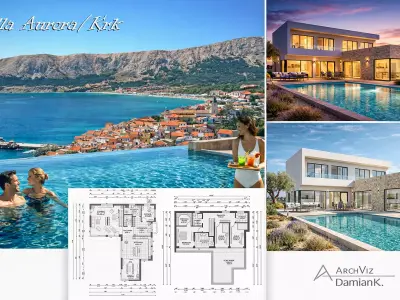  Modern Mediterranean House 3D model and dimension plans Low-poly 3D model