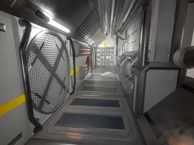 Sci-Fi Modular Enviroment Kit Low-poly 3D model