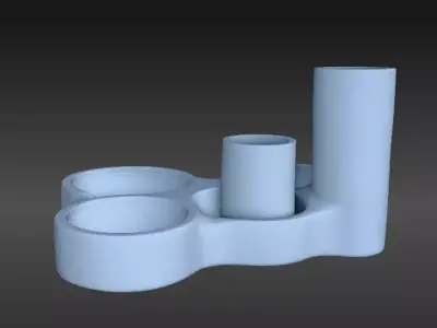 Minimalist Curved 3D Printed Desk Organizer Tray 3D print model