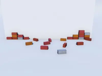 Cartoon Prop Essentials - Bricks Low-poly 3D model
