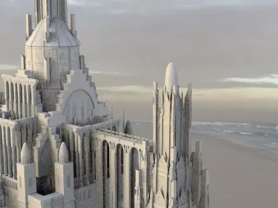 Babylon High quarter city structure tall 3D model