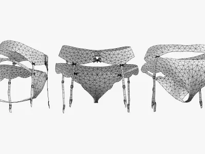 Valentines Garter Belt with Panties Low-poly 3D model