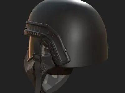 Helmet mask millitary combat soldier armor  Low-poly 3D model