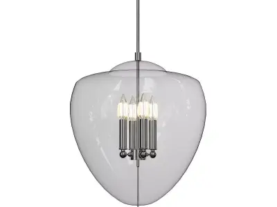 TERUEL clear glass pendant light with four lights 3D model