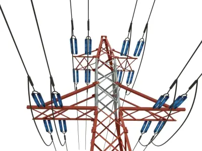 transmission tower Low-poly 3D model