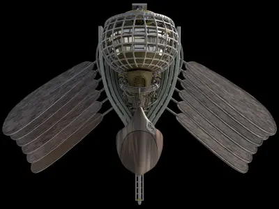 Allpamanta spaceship with two wings 3D model