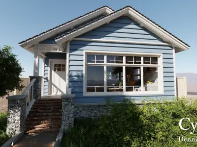 Modular Classic Style American House 2 Low-poly 3D model