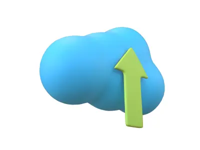 Cloud Upload Icon v1 002 Low-poly 3D model