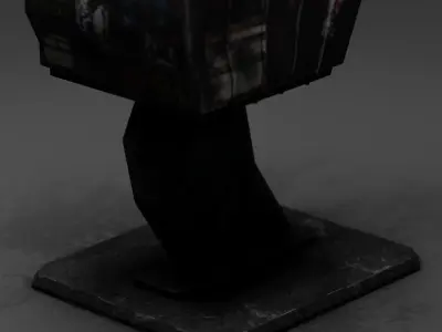 SciFi mailbox-trashcan Low-poly 3D model