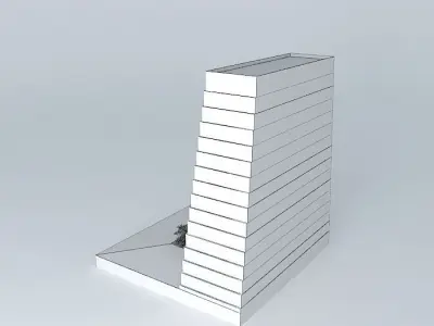 Prism building with plant in middle Free 3D model