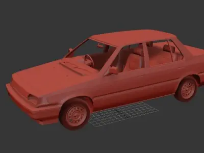 H Civic Mk3 sedan 1983 3D print model