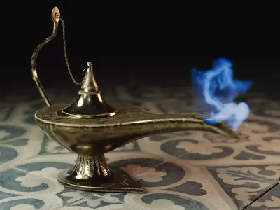 Aladdin Lamp Lowpoly PBR Low-poly 3D model