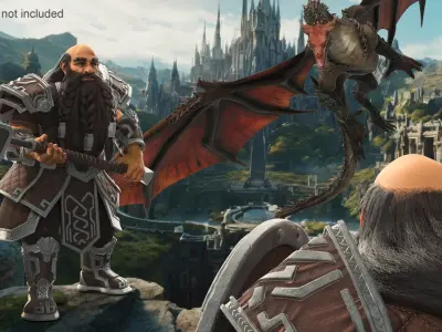  Dwarf Fighter with Hammer Rigged for Cinema 4D 