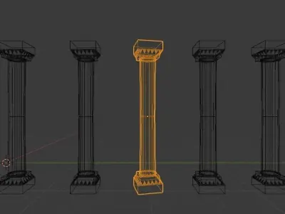 Column -  used with any Architectural style Low-poly 3D model