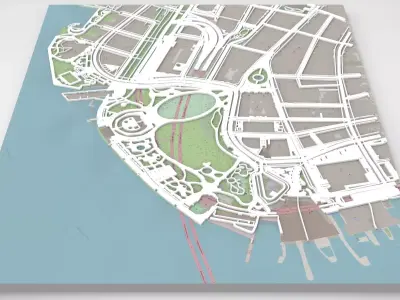 Cityscape New York USA fragment city Strets and roads 3D model