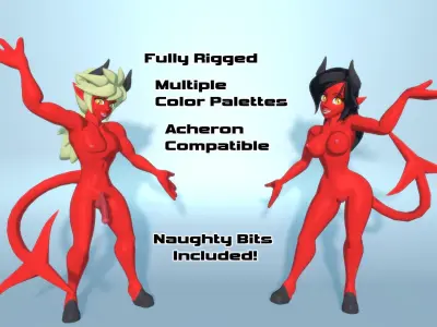 Acheron Devilish Nude Low-poly 3D model