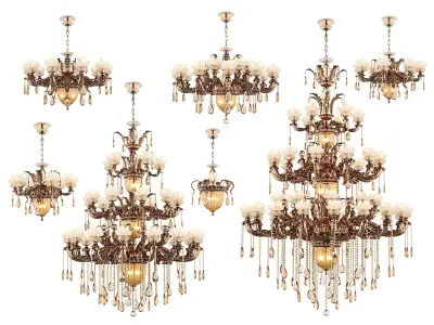 89350 Osgona Collection of Murano Glass Lamps 3D Model Pack