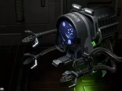 Sci-Fi Robot Drone Low-poly 3D model