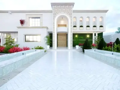 3D Model Neoclassical Two-Story House Low-poly 3D model