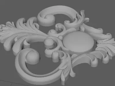 DEKOR gold ornament 3D model 4