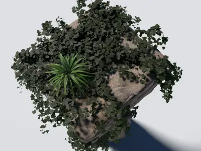 Overgrown Ancient Column 3D model