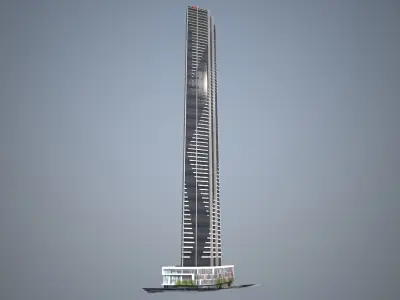 Tallest Brisbane s towers - Low poly Low-poly 3D model
