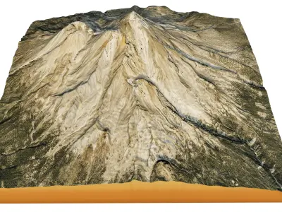 Mount Shasta 3d model terrain 3D model