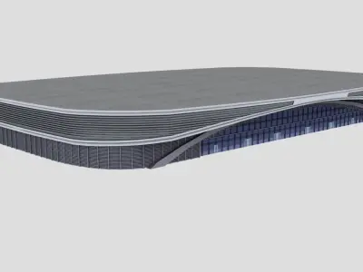 five stadiums Low-poly 3D model