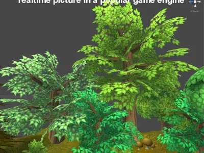 Cartoon Plants Pack Low-poly 3D model