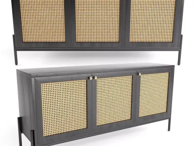 Retro Sideboard Vienna Mit Wiener Geflecht 3D model