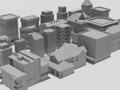 City Building Kitbash Pack 3D model buy