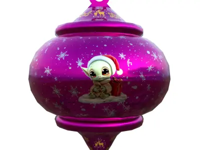 Innocent Baby Holiday Red Bauble 3D Model PBR Ready Low-poly 3D model