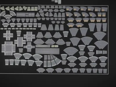 modular kit city builder starter kit Free low-poly 3D model