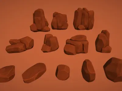 Adventurous - Rocks and Stones Low-poly 3D model