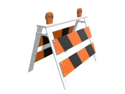Road Barrier Low-poly 3D model