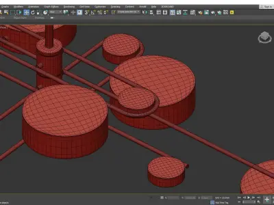 Nordic Starburst LED Ceiling Chandelier Low-poly 3D model