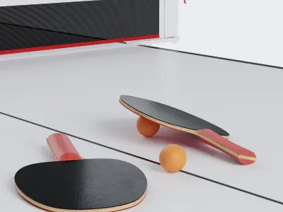 You and Me HPL Tennis Table with Accessories 3D model