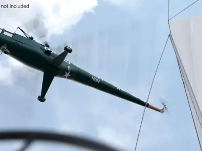  Navy Helicopter Sikorsky H-5 Green Rigged 