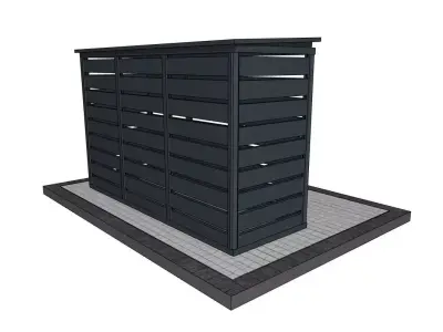 outdoor trash bin shelter - modul 3D model