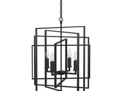 Yarnell 4 - Light Lantern Geometric Chandelier - 3 colour 3D model
