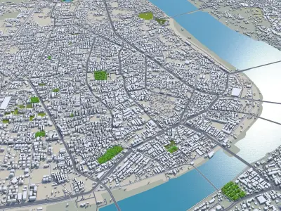 Surat India 40km Low-poly 3D model