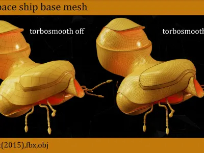 20 space ship Base Mesh   VOL04 3D model
